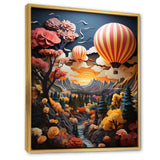 Coral Hot Air Ballon I - Hot Air Balloon Canvas Wall Art