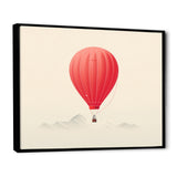 Coral Hot Air Ballon Minimalist I - Hot Air Balloon Canvas Wall Art