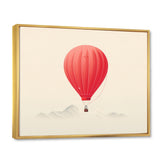 Coral Hot Air Ballon Minimalist I - Hot Air Balloon Canvas Wall Art