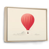 Coral Hot Air Ballon Minimalist I - Hot Air Balloon Canvas Wall Art