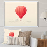 Coral Hot Air Ballon Minimalist I - Hot Air Balloon Canvas Wall Art