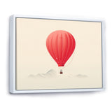 Coral Hot Air Ballon Minimalist I - Hot Air Balloon Canvas Wall Art