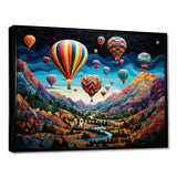 Teal Hot Air Ballon Mosaic - Hot Air Balloon Canvas Wall Art