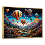 Teal Hot Air Ballon Mosaic - Hot Air Balloon Canvas Wall Art