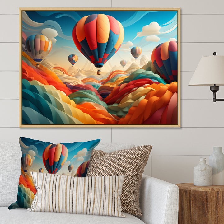 Red Hot Air Ballon I - Hot Air Balloon Canvas Wall Art