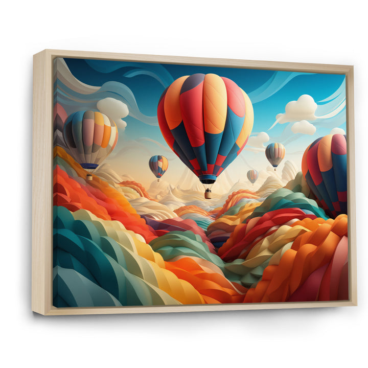 Red Hot Air Ballon I - Hot Air Balloon Canvas Wall Art