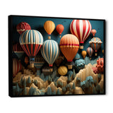 Red Hot Air Ballon Mosaic I - Hot Air Balloon Canvas Wall Art
