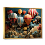 Red Hot Air Ballon Mosaic I - Hot Air Balloon Canvas Wall Art