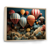 Red Hot Air Ballon Mosaic I - Hot Air Balloon Canvas Wall Art