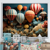Red Hot Air Ballon Mosaic I - Hot Air Balloon Canvas Wall Art