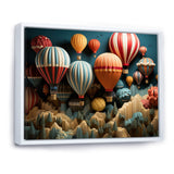 Red Hot Air Ballon Mosaic I - Hot Air Balloon Canvas Wall Art