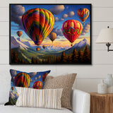 Colorful Hot Air Ballon Whimsical - Hot Air Balloon Canvas Wall Art