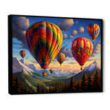 Colorful Hot Air Ballon Whimsical - Hot Air Balloon Canvas Wall Art