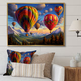 Colorful Hot Air Ballon Whimsical - Hot Air Balloon Canvas Wall Art