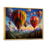 Colorful Hot Air Ballon Whimsical - Hot Air Balloon Canvas Wall Art