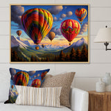 Colorful Hot Air Ballon Whimsical - Hot Air Balloon Canvas Wall Art