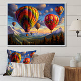 Colorful Hot Air Ballon Whimsical - Hot Air Balloon Canvas Wall Art