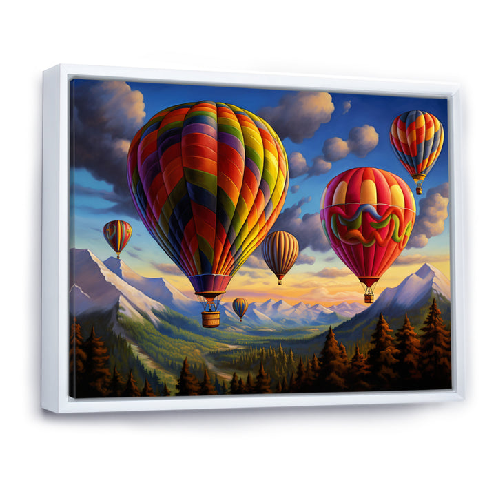 Colorful Hot Air Ballon Whimsical - Hot Air Balloon Canvas Wall Art
