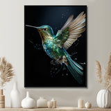 Teal Black Hummingbird Aerial Grace - Hummingbird Home Decor Art