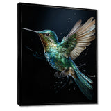 Teal Black Hummingbird Aerial Grace - Hummingbird Home Decor Art