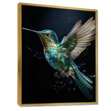 Teal Black Hummingbird Aerial Grace - Hummingbird Home Decor Art