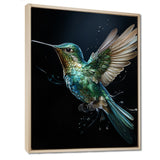 Teal Black Hummingbird Aerial Grace - Hummingbird Home Decor Art