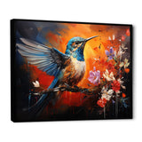 Teal Orange Hummingbird Enchanting Hum Collage - Hummingbird Bedroom Wall Art