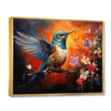 Teal Orange Hummingbird Enchanting Hum Collage - Hummingbird Bedroom Wall Art