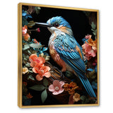 Teal Orange Hummingbird Enchanting Hum Pastoral - Hummingbird Canvas Wall Art