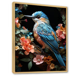 Teal Orange Hummingbird Enchanting Hum Pastoral - Hummingbird Canvas Wall Art