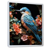 Teal Orange Hummingbird Enchanting Hum Pastoral - Hummingbird Canvas Wall Art