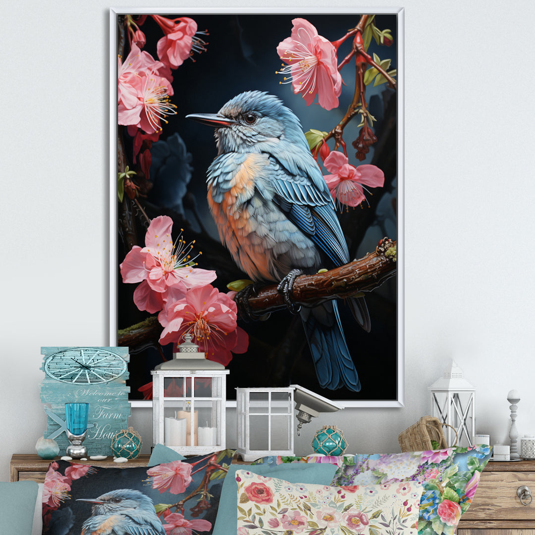 Blue Pink Hummingbird Enchanting Hum Pastoral - Hummingbird Wall Decor