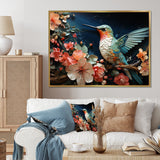 Teal Pink Hummingbird Harmony - Hummingbird Wall Art Prints