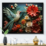 Coral Red Hummingbird Harmony - Hummingbird Wall Art Prints