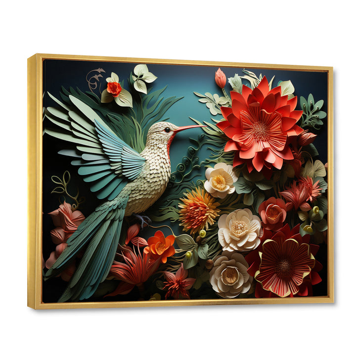 Coral Red Hummingbird Harmony - Hummingbird Wall Art Prints