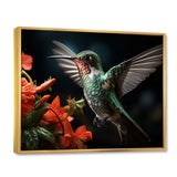 Teal Coral Hummingbird Portrait - Teal Hummingbird Wall Art