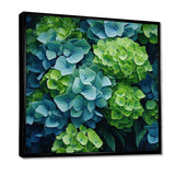 Green Blue Hydrangea Emerald Blooms - Floral Canvas Wall Art