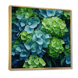 Green Blue Hydrangea Emerald Blooms - Floral Canvas Wall Art