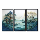 Teal White Iceberg Glacial Reflections - Split Panel Canvas Art