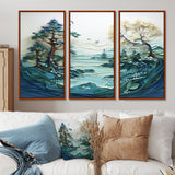 Teal White Iceberg Glacial Reflections - Split Panel Canvas Art