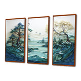 Teal White Iceberg Glacial Reflections - Split Panel Canvas Art