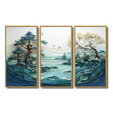 Teal White Iceberg Glacial Reflections - Split Panel Canvas Art