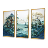 Teal White Iceberg Glacial Reflections - Split Panel Canvas Art