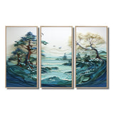 Teal White Iceberg Glacial Reflections - Split Panel Canvas Art