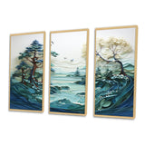 Teal White Iceberg Glacial Reflections - Split Panel Canvas Art