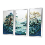 Teal White Iceberg Glacial Reflections - Split Panel Canvas Art