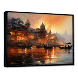 Indian Art Sunset At - People Canvas Wall Art