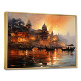 Indian Art Sunset At - People Canvas Wall Art