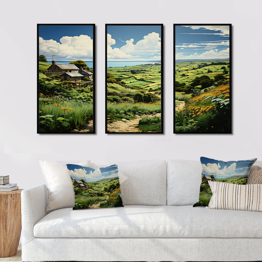 Ireland Emerald Isle This III - 3-Piece Canvas Wall Art