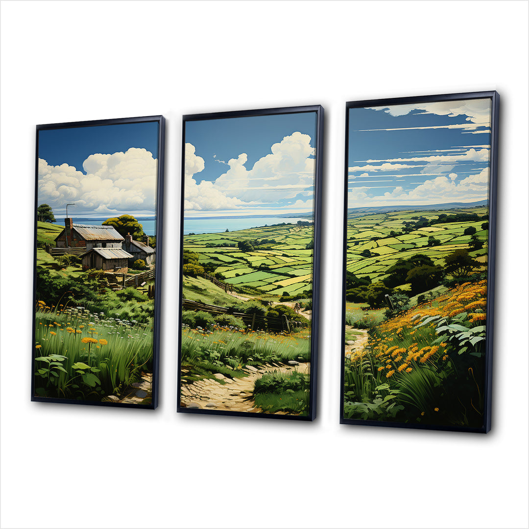 Ireland Emerald Isle This III - 3-Piece Canvas Wall Art